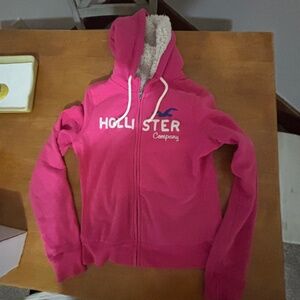Vintage Hollister California Sherpa-Lined Hoodie – Pink – Size Small